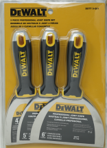 DEWALT Stainless Steel Joint Knife Set with Soft Grip Handle - 4", 5", 6"