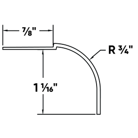 3/4" Large Bullnose Kerfed Bead