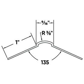3/8" Medium Bullnose Splayed Corner Bead