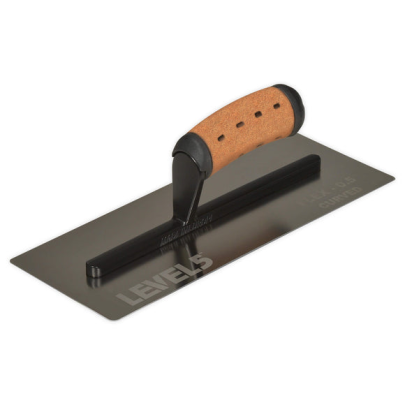 LEVEL5 FLEX Curved Blade Finishing Trowel with Leather Handle