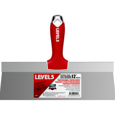 LEVEL5 Stainless Steel Taping Knife with Soft Grip Handle