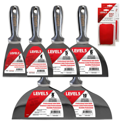 LEVEL5 Welded Joint Knife Set (3"/ 4"/ 5"/ 6"/ 8"/ 10") with Heat-Shrink Grips