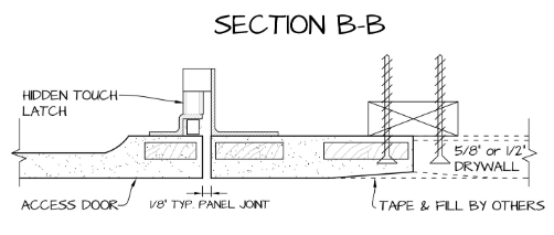 Louver Square Hinged Touch Latch
