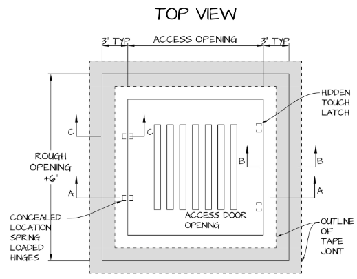 Louver Square Hinged Touch Latch