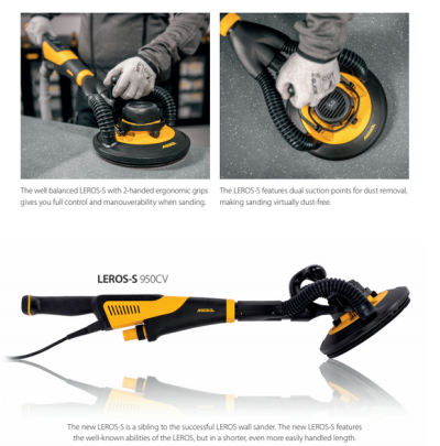 Mirka® LEROS-S Short Vacuum-Ready Sander with Carrying Bag