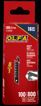 OLFA 18mm LBB Ultra-Sharp Black Snap Blade
