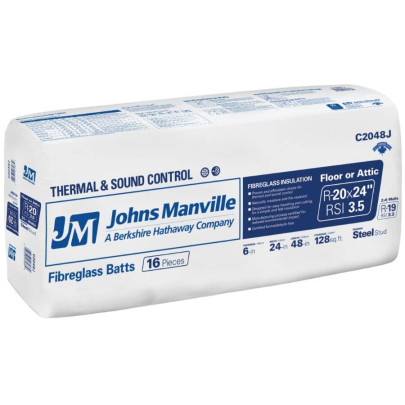 R-20 Johns Manville Fiberglass 6in