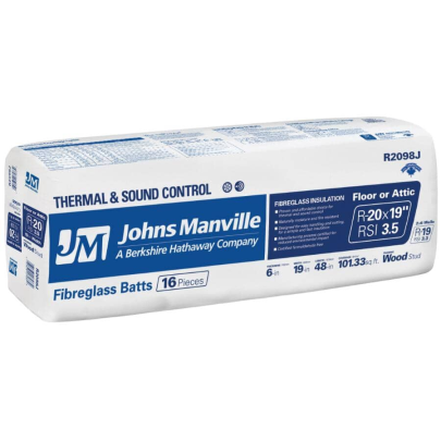 R-20 Johns Manville Fiberglass 6in