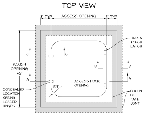 Radius Hinged Touch Latch
