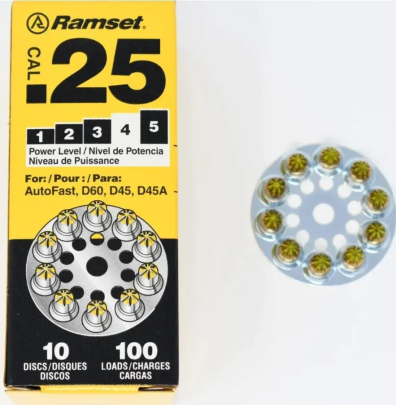 Ramset Yellow .25 Caliber Disc Shot