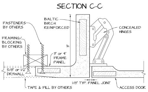 Square Hinged Touch Latch