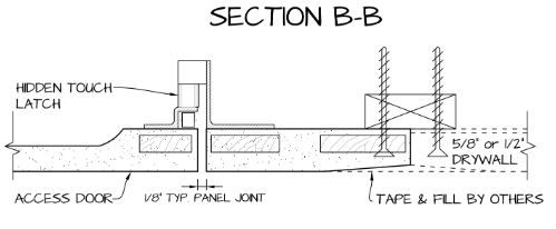 Square Hinged Touch Latch
