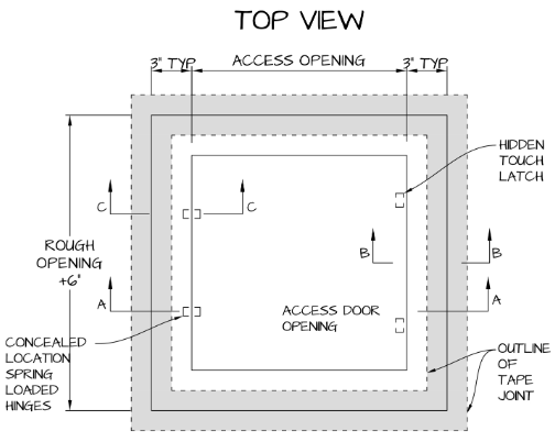 Square Hinged Touch Latch